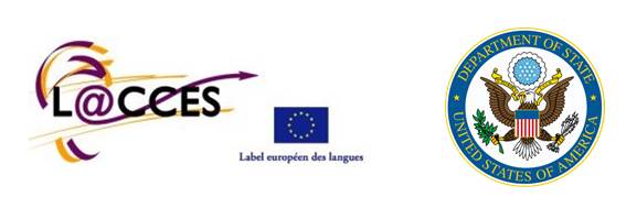 Logo du Consortium L@cces-LSF-pour-tous et Logo de l'Ambassade Américaine